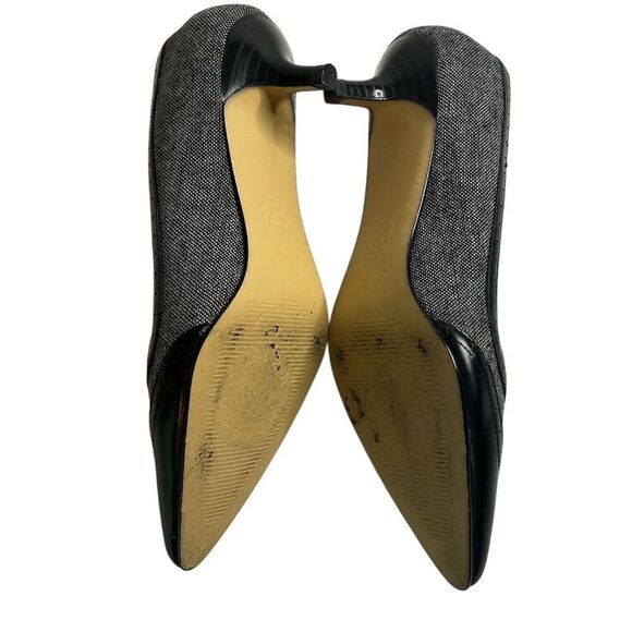 Isaac Mizrahi Women's Black Gray Pointed Toe Pumps Size 8 Formal Heel - Picture 6 of 13